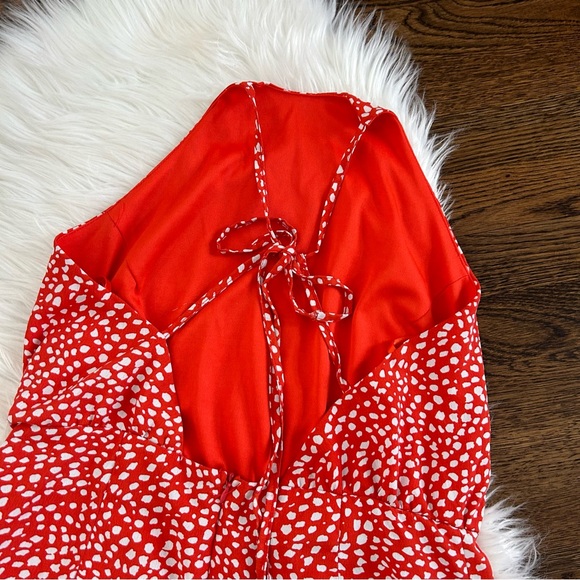 Orange/White Halter Romper - Picture 2 of 6